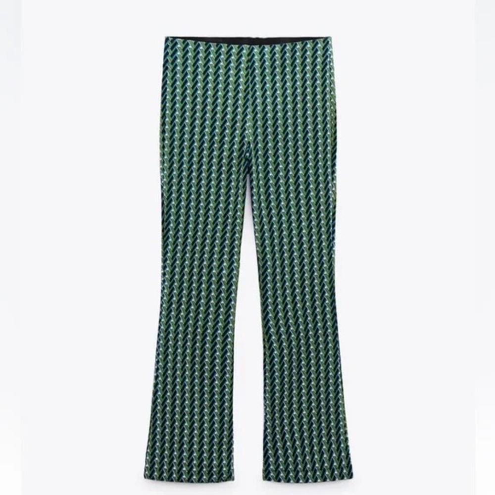 Zara Pattern Stretchy Flare Pants